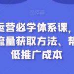 拼多多运营必学体系课，带你了解最新流量获取方法、帮助你降低推广成本