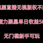 电视剧直播无视版权不封号，挂磁力聚星单日收益500+,无门槛新手可玩