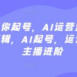 大佬带你起号，AI运营型主播，底层逻辑，AI起号，运营晋级，主播进阶