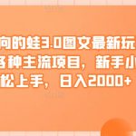 反方向的蛙3.0图文最新玩法，隐身各种主流项目，新手小白轻松上手，日入2000+【揭秘】