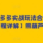 2024拼多多实战玩法合集【0-1全流程详解】照葫芦画瓢