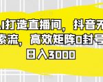 利用AI打造直播间，抖音无人蓝海搜索流，高效矩阵0封号稳定日入3000