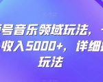 视频号音乐领域玩法，一条作品收入5000+，详细操作玩法