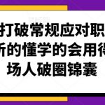 学会打破常规应对职场难题，听的懂学的会用得上职场人破圏锦囊