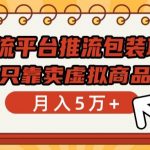 主流平台推流包装项目，只靠卖虚拟商品月入5万+【揭秘】