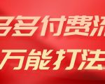 2024多多付费流万能打法、强付费起爆、流量逻辑、高转化、高投产【揭秘】