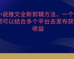 小说推文全新剪辑方法，一个视频可以结合多个平台去发布获取【揭秘】