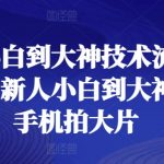 “新人小白到大神技术流全套课程，新人小白到大神一部手机拍大片