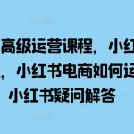 “小红书高级运营课程，小红书开店流程，小红书电商如何运营，小红书疑问解答”