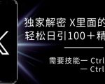 “独家解密 X 里面的流量密码，复制粘贴轻松日引100+”