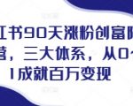 “小红书90天涨粉创富陪跑营，​三大体系，从0~1成就百万变现，做小红书的最后一站”