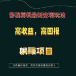 “影视剪辑最新变现玩法，高收益，高回报，躺Z项目【揭秘】”