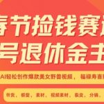 “春节捡钱赛道，蝴蝶号退休金主最爱，AI轻松创作爆款美女野兽视频，福禄寿喜财吉祥如意升级版3.0”