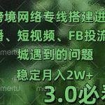 “利用跨境电商网络及搭建TK直播、短视频、FB投流获客以及商城遇到的问题进行变现3.0必看版【揭秘】”